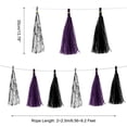 thumbnail image 2 of 15 Piezas de guirnalda de flecos púrpura oscuro, plata brillante, negra con cuerda para decoración de bodas y fiestas de cumpleaños, 2 of 7