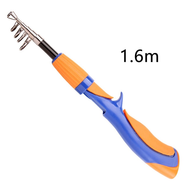 Carbon Fiber Telescopic Rod with Line Lures Tackle Hooks One-piece Handle Pole for Kids Family Beginners