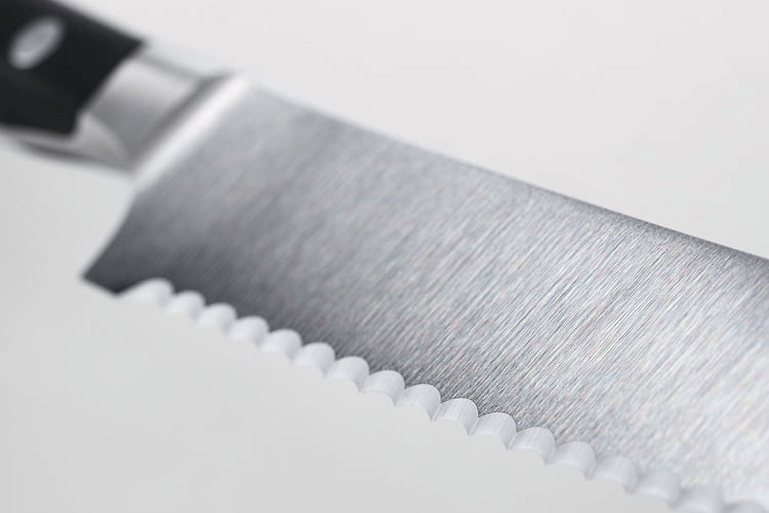 Wusthof Classic Ikon 9" Double-Serrated Bread Knife, Black, Stainless (1040331123)