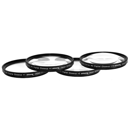 Ultimaxx 72mm 4-Piece Close-Up Macro Multi Coated Filter Kit 1 2 4 10 Diopter Filters for All DSLR Camera Lens with Same Filter Thread Size