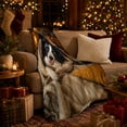 thumbnail image 3 of Border Collie Portrait Brown Knit Wrap, Cozy Pet Portrait Pattern, Warm Flannel Blanket for Living Room and Bedroom, Dog Lovers Pet Adoption Gift, Pet Lover Home Decor, 3 of 9