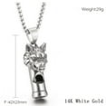 thumbnail image 2 of Punk New Fashion Wolf's whistle 14K White Gold Pendant Necklaces Male Animal Statement Necklace For Men Jewelry, 2 of 8