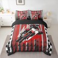 thumbnail image 2 of Castle Fairy Teens Boys Girls Dirt Bike Bedding Comforter Set 7-Piece,Extreme Sport King Bedding Sets,Abstract Graffiti Plaid Ultra Soft Bed Sheets,Lightweight Room Decor,Reversible, 2 of 8