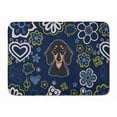 thumbnail image 1 of Carolines Treasures BB5066RUG Blue Flowers Smooth Black & Tan Dachshund Machine Washable Memory Foam Mat, 1 of 4