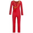 thumbnail image 4 of Haitryli Kids Girls Color Block Dance Leotard Sparkle Bodysuit Tank Ballet Unitards Gymnastic Catsuit Red 14, 4 of 5