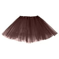 thumbnail image 3 of Flowy Skirt for Women Carnival Elegant Dance Adults Chiffon Layered Ballet Tutu With Mesh Overlay Long Performance Practice Womens Skirts Brown, 3 of 5