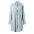 thumbnail image 6 of Sngxgn Women's Summer Maxi Dress Casual Short Sleeve Crewneck Swing Dress Tiered Beach Dresses(Light Blue,L), 6 of 7