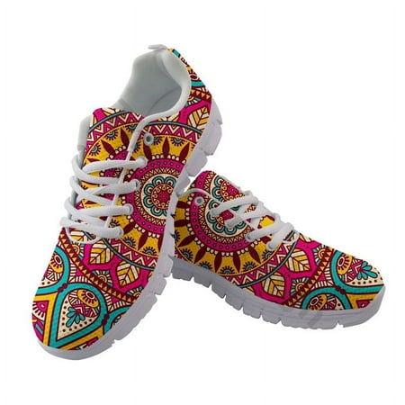 

African Traditional Pattern Platform Shoes Sneakers Women Large Size Casual Runningshoes Non-slip Outdoor Travelshoes Zapatos