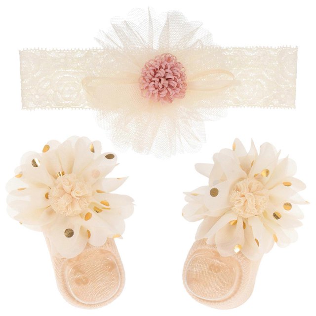 Baby Headband and Socks Set for Baby Girls Soft and Comfortable 1Set