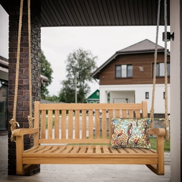 Teak Wood Elzas Triple Outdoor Patio Swing - Walmart.com