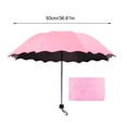 thumbnail image 3 of Manual Open 8-Rib Sun Umbrella with Water-Activated Flower Print, Black Coated UV Protection, Folding Portable Rain and Sun Parasol for Women Outdoor Travel, 6 Color Options, 3 of 7