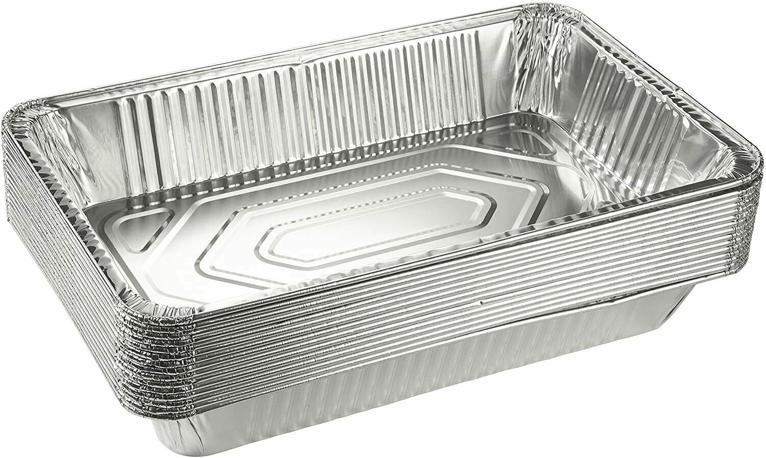 Roasting Meal Cooking Half Size- 12 1/2 x 10 1/4 x 2 1/2 inch Broiling Disposable Steam Table Grill Drip Deep Trays 10 Pack 9 x 13 Aluminum Foil Pans Baking Heating Buffet Trays Tin Pans