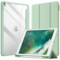 JETech Case for iPad Pro 10.5-Inch and iPad Air 3 (10.5-Inch 2019, 3rd Generation) with Pencil Holder, Clear Transparent Back Shell Slim Stand Shockproof Tablet Cover (Matcha Green)