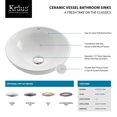 thumbnail image 3 of KRAUS Soft Round Ceramic Vessel Bathroom Sink in White with Pop-Up Drain in Satin Nickel, 3 of 6