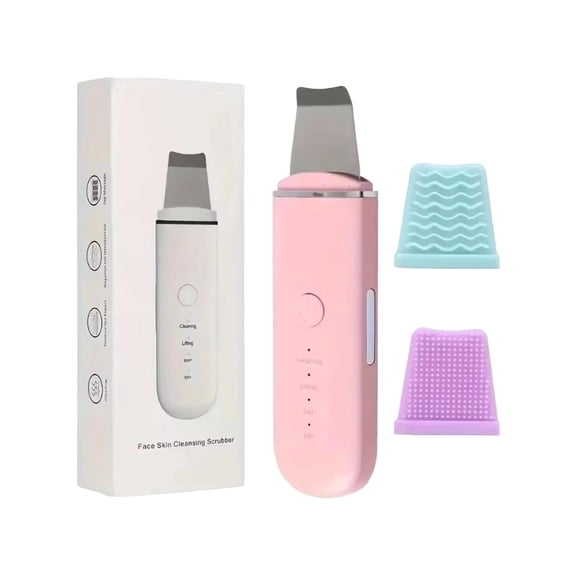 Skin Scrubber Face Spatula Skin Spatula Pore Cleaner Blackhead Remover Tools for Facial Deep Cleansing-4 Modes -Pink
