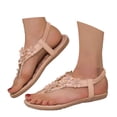thumbnail image 3 of TrendOFT Womens Sandals Comfortable For Everyday Wear Beach Casual Slip On Breathable Lightweight Thong Flip Flops For Spring Summer Fall Sandale Plateforme Femme Brown 36, 3 of 9
