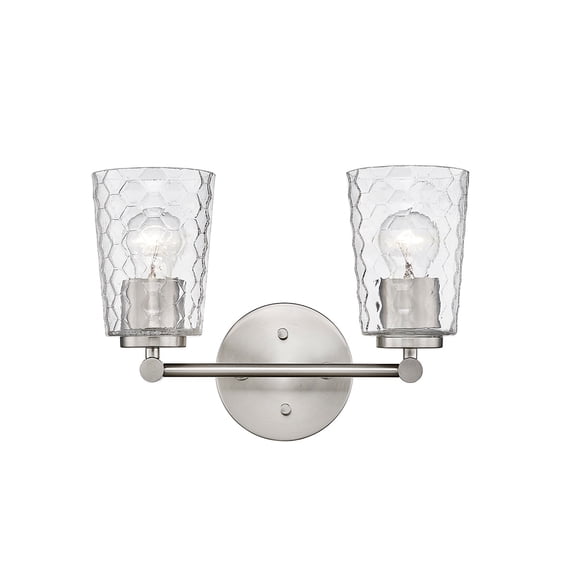 Millennium Lighting  Ashli 2/4 Light Vanity Light with Clear Honeycomb Glass Shades 2 Light - Brushed Nickel