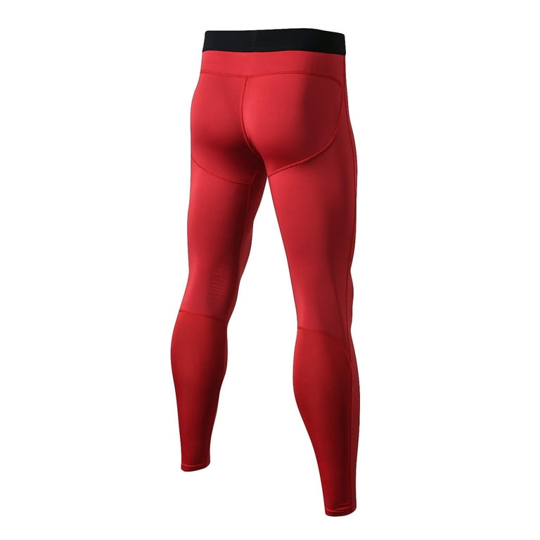 YWDJ 2022 Men Sports Stretch Leggings Trousers Breathable Quick-drying  Wicking Fitness Pants Red XXL
