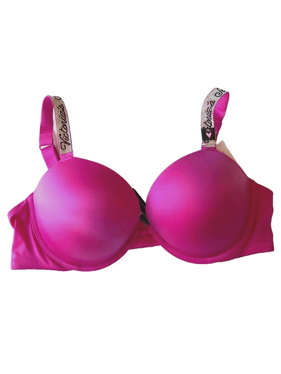 Women's Very Sexy Shine Strap Push Up Bra Color Pink Size 34DDD NWT