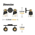 thumbnail image 3 of LIGHTINN 2-Light Bathroom Vanity Dimmable Lights with Clear Glass Shade, Bathroom Light Fixture Over Mirror E26, 3 of 6