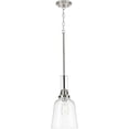 thumbnail image 3 of Progress Lighting Rushton 1-Light Industrial Pendant, Brushed Nickel, Clear Glass Shade, 3 of 3