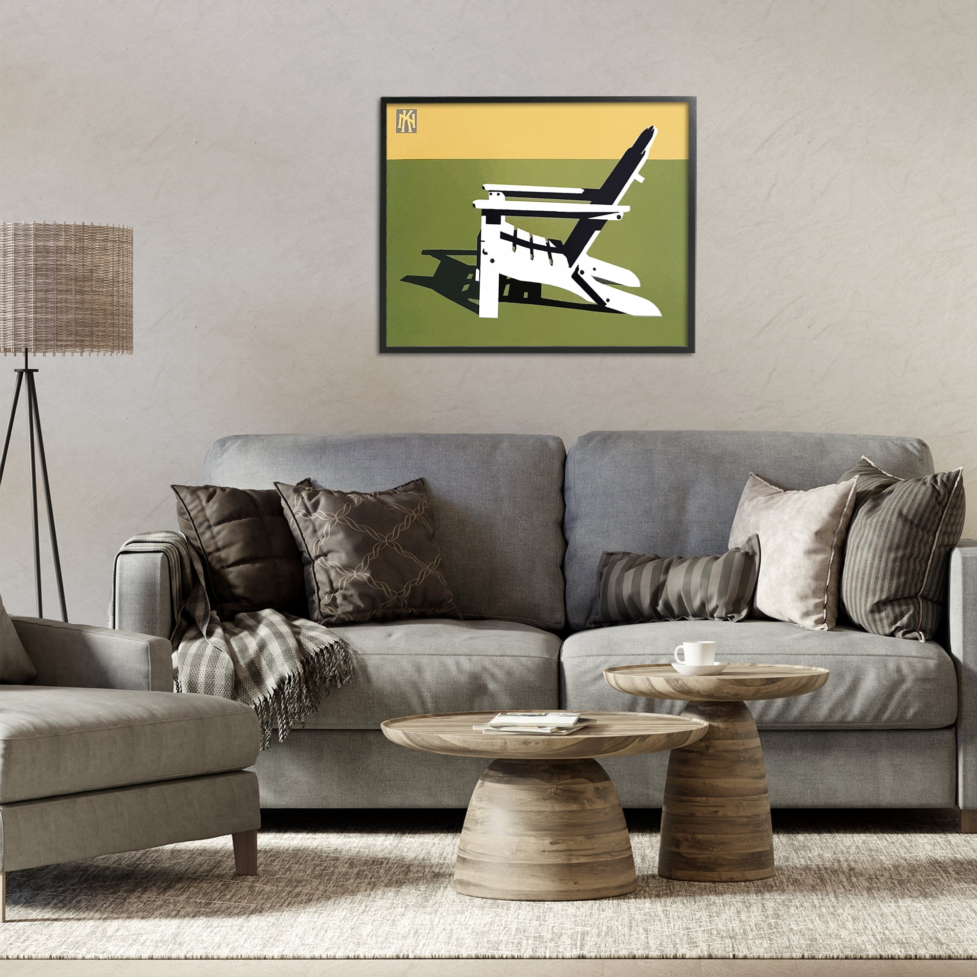 Stupell Industries Minimal Sunlit Lounge Chair Black Framed Giclee Art, design by Jadei Graphics
