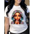 thumbnail image 1 of New Spring And Summer Collection Featuring a Sparkling Girl Design with Faux Rhinestone Hat Patterns, Along with a Women'S Printed Short-Sleeve Casual T-Shirt, Perfect for Gifting to Friends in The S, 1 of 6