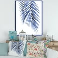 thumbnail image 2 of Designart 'Abstract Blue Palm Leaves Tropical Branches' Traditional Framed Canvas Wall Art Print, 2 of 4