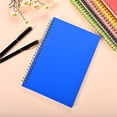 thumbnail image 1 of Zhuge Paquete de 3 cuadernos en espiral, tamaño A5, con rayas, cubierta de plástico resistente al agua, 60 hojas/120 páginas, diarios para estudiar y tomar notas, color azul oscuro, 1 of 3