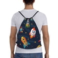 thumbnail image 2 of Kdxio Spaceships and Stars Print Drawstring Backpack Bag,Waterproof Draw String Back Sack, Gym Drawstring Bags Swim Bag For Unisex, 2 of 9