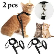Legendog 2 Pcs Cat Harness and Leash Set Adjustable Halter Pet Harness Kitten Nylon Strap Belt Safety Rope Leads for Walking Escape Proof