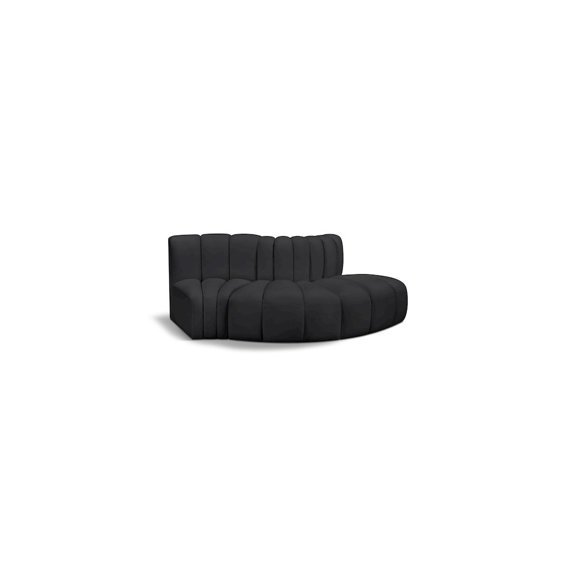 Meridian Furniture Arc Black Vegan Leather Modular Sectional