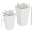 thumbnail image 3 of Outdoor Planters 2-Pack, 22 & 18in Flower Pots, Stackable Plant Pots with Drainage, Durable MgO, for Patio, Garden, Porch, Yard - White, 3 of 9