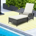 thumbnail image 1 of Costway 1 PC Outdoor Chaise Lounge Chair Patio Recliner with 6-Level Backrest Cushion & Pillow, 1 of 8