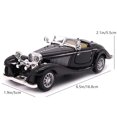 thumbnail image 3 of 1:28 Escala Pullback Diecast Metal Antiguo Modelo Clásico Coches Regalos de Juguete Coleccionables (Longitud Negra 6.5In/16.8Cm), 3 of 5