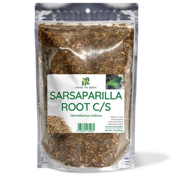 Herb To Body Sarsaparilla Root C/S | Cut & Sifted | Smilax Medica | Wildcrafted 4oz