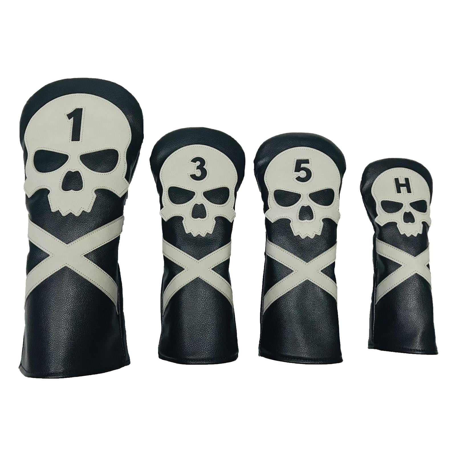 harayaa 4x Golf Head Covers for Driver And Fairway Wood Golf Club, Skull Headcovers Golf