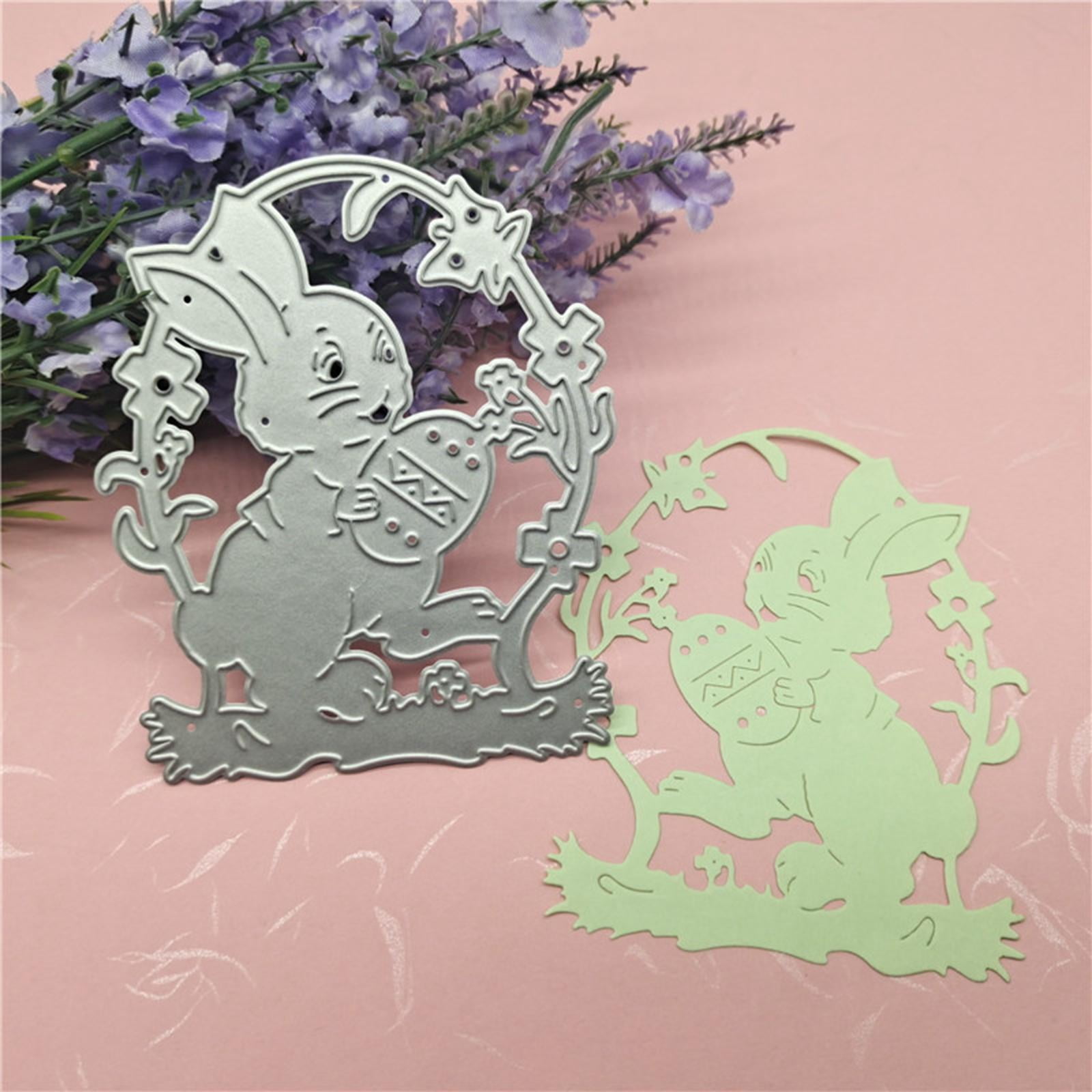 Rabbit Metal Cutting Dies Decoration,Sign Decorative Handmade Easter Egg  Bunny Die Cuts for Festival Birthday Holiday Scrapbook Card Making
