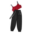 thumbnail image 3 of Zaldita Kids Girls Dance Outfits Sports Bra Crop Tank Tops and Jogger Pants Set Hip Hop Jazz Street Red 10, 3 of 7