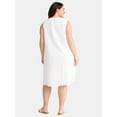 thumbnail image 2 of Time and Tru Women's Plus Cotton Double Cloth Shift Dress, Sizes 1X-4X, 2 of 4
