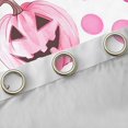 thumbnail image 4 of Homewish Watercolor Pumpkin Lantern Blackout Curtains for Girls, Polka Dot Halloween Curtains Pack of 2 (42x84 Each), Pink White, 4 of 5