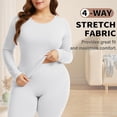 thumbnail image 4 of COMFREE Plus Size Women Thermal Underwear Long Johns Base Layer Top and Bottom Sets for Cold Weather, 4 of 7