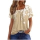 thumbnail image 2 of Fiudx Tops para Mujer Camiseta Plisada de Manga Corta para Mujer, 2 of 4