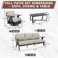 thumbnail image 3 of EAGLE PEAK Urban Slate 4 Piece Modern Outdoor Patio Furniture Set, Couch, Swivel Rocking Chairs, and Coffee Table, Black/Beige, 3 of 9