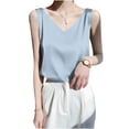 thumbnail image 2 of Lmueinov Womens Summer Satin V-Neck Tank Tops,Soft Silky Sleeveless Cami,Breathable Comfortable Shirt for Women, Everyday Casual Wear, 2 of 4