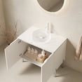 thumbnail image 2 of 30" Elegant Compact Freestanding Cabinet, Bathroom Storage Unit with Soft Close Door, Modern Small Bathroom Vanity with Ceramic Sink for Bathroom, Transparent,White, 2 of 7