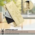 thumbnail image 6 of Case For iPhone 14 Pro Max Butterfly Flower Multi-card Holder Zipper Wallet With Lanyard Magnetic Clasp Flip Stand Leather Phone Case,Yellow,For iPhone 14 Pro Max, 6 of 9