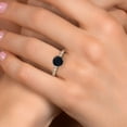 thumbnail image 4 of Gem Stone King 14K Two Tone Gold Black Onyx and Lab Grown Diamond Engagement Ring for Women | 1.18 Cttw | Round 6MM | Gemstone December Birthstone | Available in Size 5,6,7,8,9, 4 of 6