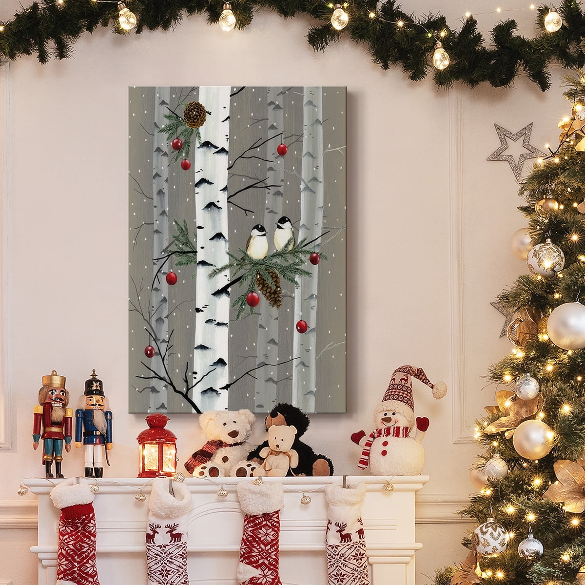 Birch Birds I- Gallery Wrapped Canvas