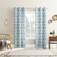 thumbnail image 5 of No. 918 Hastings Watercolor Medallion Semi-Sheer Grommet Curtain Panel, 40"W X 84"L, Denim Blue, 5 of 6